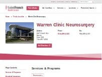 Website Screenshot Warren Clinic Neurosurgery