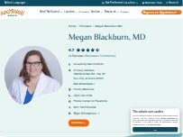 Website Screenshot Megan Blackburn MD