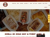 Website Screenshot Morelia Ice Cream Paletas - Forest Acres