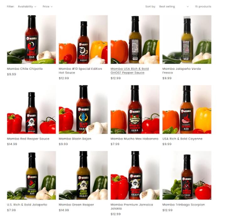 Images MAMBA Hot Sauces