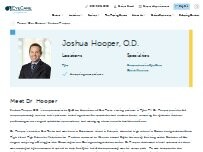 Website Screenshot Joshua Hooper, OD