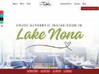 Website Screenshot Tabla Indian Restaurant Lake Nona