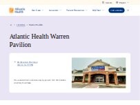 Website Screenshot Atlantic Health Warren Pavilion