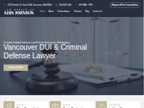 Website Screenshot Law Office of Adin Johnson | Vancouver DUI & Criminal Defense Lawyer