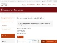 Website Screenshot ER at South Texas Health System Heart