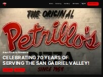 Website Screenshot Petrillo's Pizza