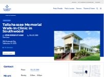 Website Screenshot Tallahassee Memorial Walk-In Clinic in Southwood
