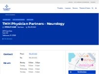 Website Screenshot TMH Physician Partners - Neurology
