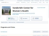 Website Screenshot Vanderbilt Center for Women's Health