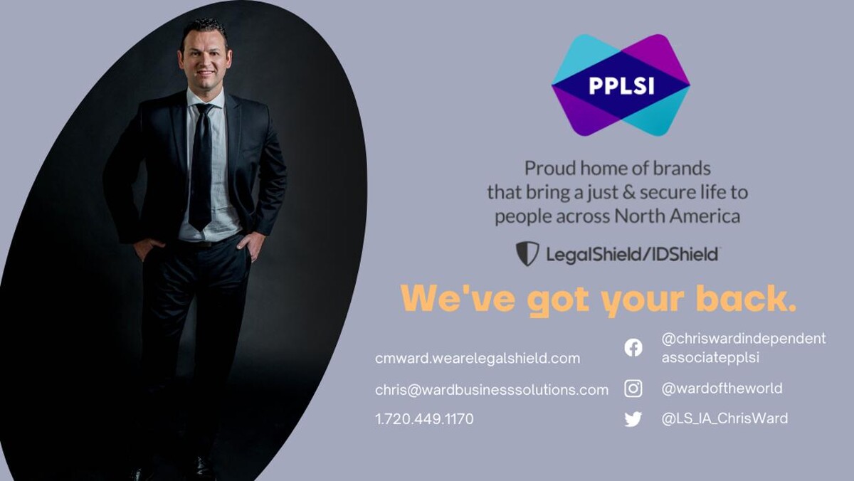 Images Chris Ward, Independent Associate of PPLSI | LegalShield Legal Services