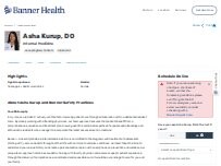 Website Screenshot Asha Kurup, DO