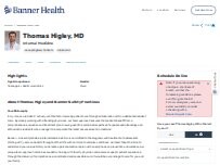 Website Screenshot Thomas Higley, MD