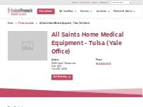 Website Screenshot All Saints Home Medical Equipment - Yale Office