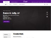 Website Screenshot Karen A. Lally, NP