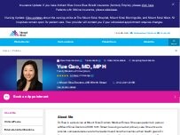 Website Screenshot Yue Gao, MD, MPH