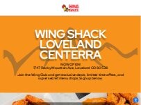 Website Screenshot Wing Shack Centerra