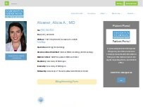 Website Screenshot Alicia Alvarez, MD