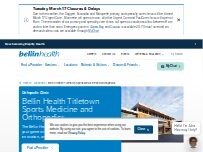 Website Screenshot Bellin Health Titletown Sports Medicine and Orthopedics