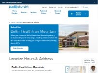 Website Screenshot Bellin Health Iron Mountain