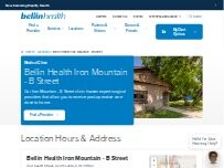 Website Screenshot Bellin Health Iron Mountain - B Street