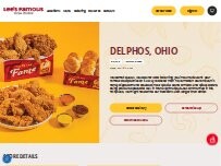 Website Screenshot Lee's Famous Recipe Chicken