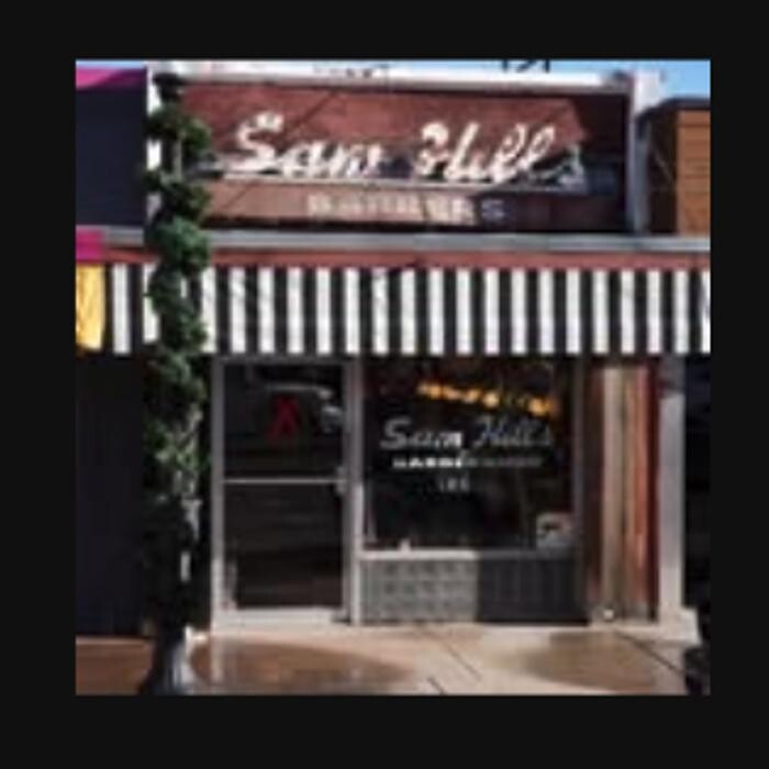 Sam Hill's Barbershop by Arrow Logo