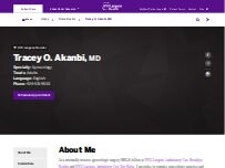 Website Screenshot Tracey O. Akanbi, MD