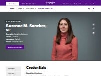 Website Screenshot Suzanne M. Sanchez, NP