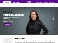 Website Screenshot Nicole M. Adler, MD