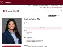 Website Screenshot Richa John, MD