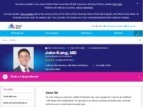 Website Screenshot John Kang, MD