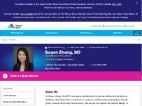 Website Screenshot Susan Zhang, DO