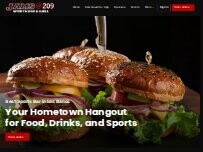 Website Screenshot JAMS@209 Sports Bar & Grill