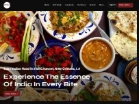 Website Screenshot Aroma Indian Cuisine, Uptown