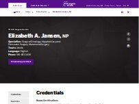 Website Screenshot Elizabeth A. Jansen, NP