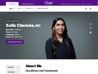 Website Screenshot Sofia Charania, MD
