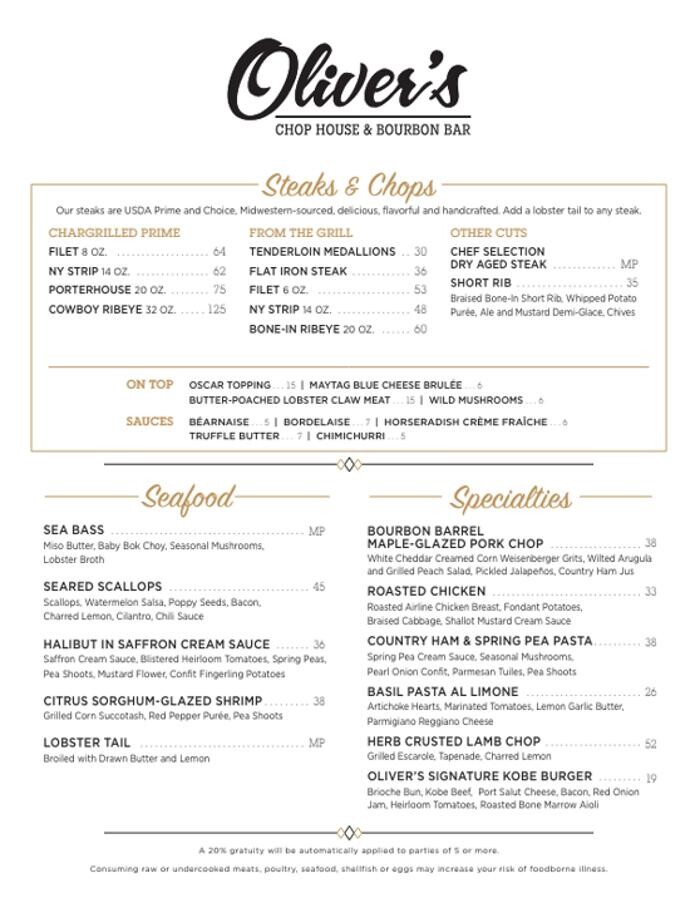 Images Oliver's Chop House & Bourbon Bar at Derby City Gaming and Hotel