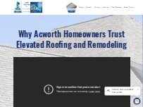 Website Screenshot Elevated Roofing and Remodeling