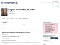 Website Screenshot Virginia Elizabeth Huddleston, AGACNP