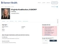 Website Screenshot Virginia Elizabeth Huddleston, AGACNP