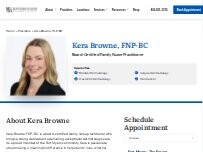Website Screenshot Kera Browne, FNP-BC