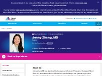 Website Screenshot Jenny Zhang, MD