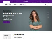 Website Screenshot Bianca N. Corsi, NP