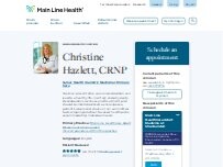 Website Screenshot Christine Hazlett, CRNP