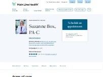 Website Screenshot Suzanne Box, PA-C