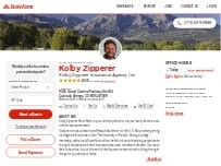 Website Screenshot Kolby Zipperer - State Farm Insurance Agent
