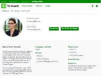 Website Screenshot Sera Yeysides - TD Wealth Financial Advisor