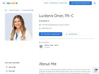 Website Screenshot Luciana Oran, PA-C