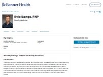 Website Screenshot Kyle Christopher Bangs, FNP