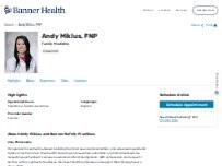 Website Screenshot Andy Miklus, FNP